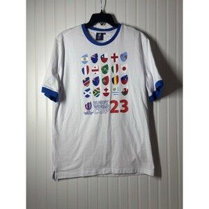 Rugby World Cup 2023 T-Shirt Men's 20 Unions Stacked Top - New XL